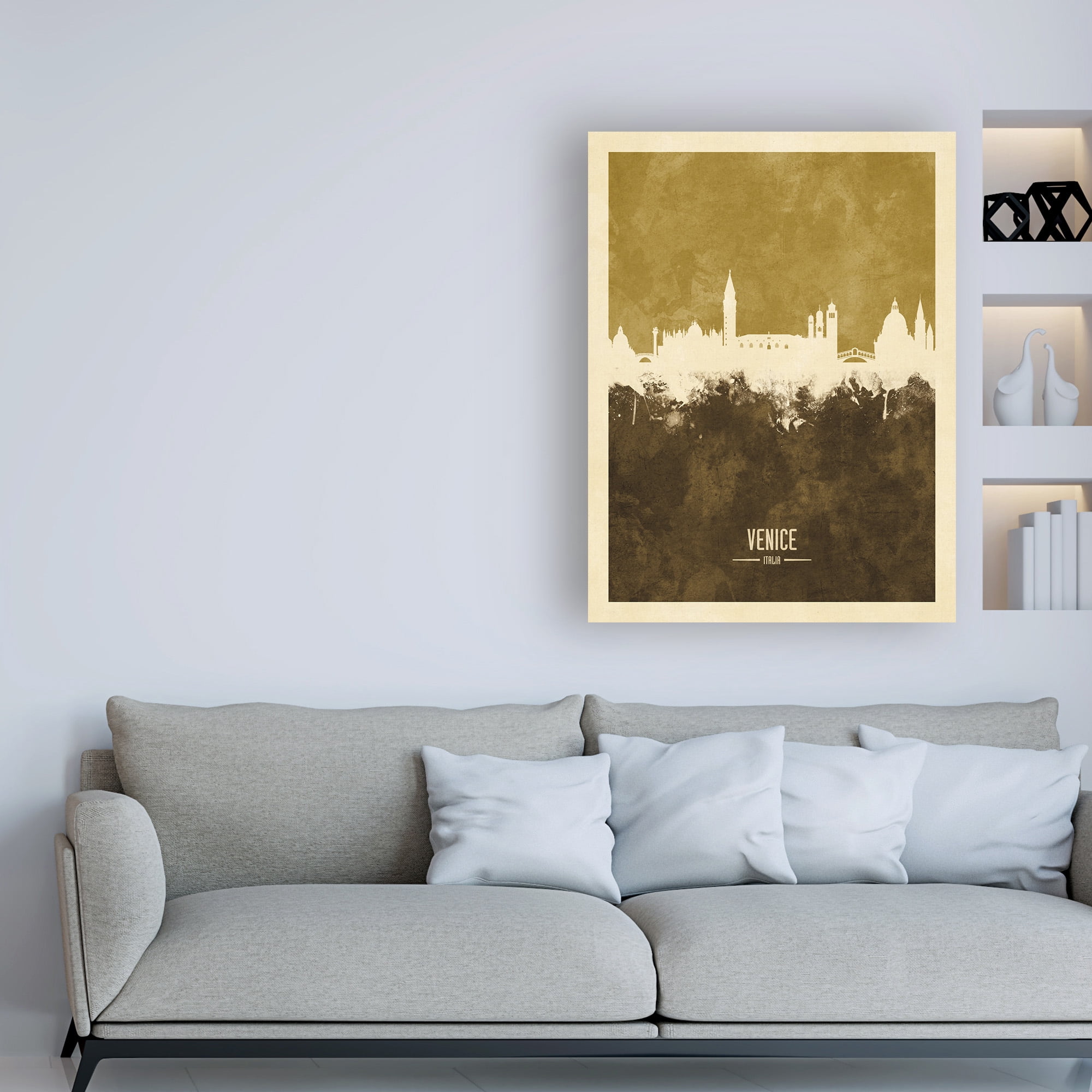 Trademark Fine Art 'Venice Italy Skyline Brown' Canvas Art by Michael Tompsett