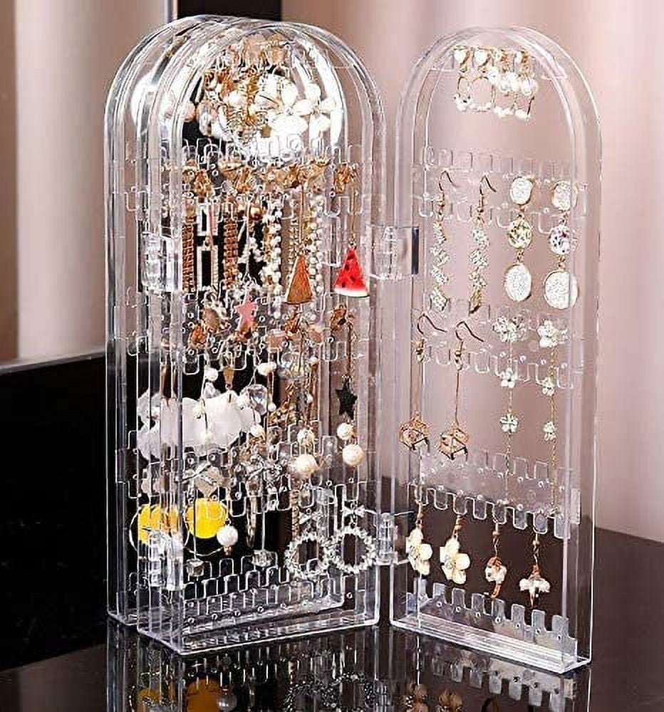 Earring Holder Organizer, 5 Tiers Stud Earring Organizer, 2/3/4 Doors Foldable Necklace Organizer Jewelry Holder, Earring Display Stands for Selling