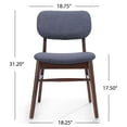 thumbnail image 2 of Noble House Colleen Mid-Century Fabric Dining Chairs, Set of 2, Charcoal, Walnut, 2 of 7