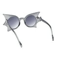 thumbnail image 4 of Womens Exaggerated Bat Wing Shape Round Circle Lens Sunglasses Slate - Smoke, 4 of 4