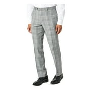 Tallia Mens Slim-Fit Wool Plaid Dress Pants 30W x 30L Black/White - NWT $175