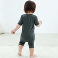 thumbnail image 6 of Fesfesfes Baby Bodysuit Short Sleeve Zipper Romper Soft Breathable 1 Piece Outfit Comfortable Toddler Clothes for Boys Girls Casual Wear Home Wear Holiday Playwear(Dark Gray,0-3 Months), 6 of 9