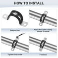 thumbnail image 4 of Uxcell 20 Pack Cable Clamps 0.47" 304 Stainless Steel Rubber U Shape for Tube, 4 of 7