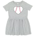 thumbnail image 3 of Inktastic Heart Shaped Baseball Girls Toddler Dress, 3 of 5