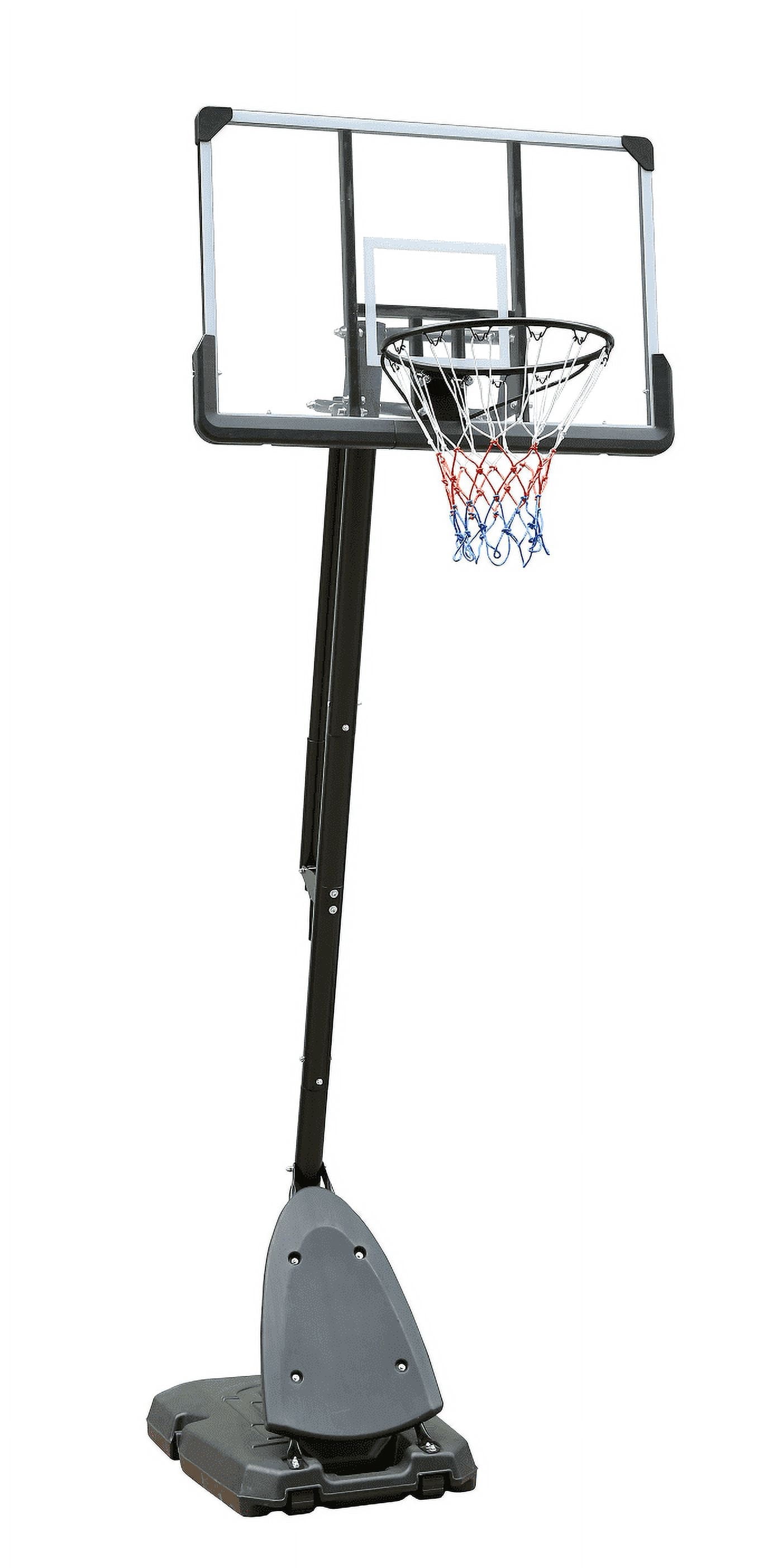 HooKung Portable Basketball Hoop System Height Adjustable 7.4-10ft with Net 44 in Backboard Outdoor