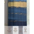 thumbnail image 6 of Abstract Color Block Sheer Curtains 96 Inches Long 2 Panels Gold Blue Lines Modernism Light Filtering Semi Sheer Window Curtains Drapes for Bedroom Living Room 52"x96", 6 of 7