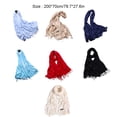 thumbnail image 3 of Women Scarf With Tassel Pure Color Thicked Home Company School Bussiness Fashion Winter Scarves Ladies Imitation Shawl Wraps Travel Holiday Decorations Black, 3 of 7