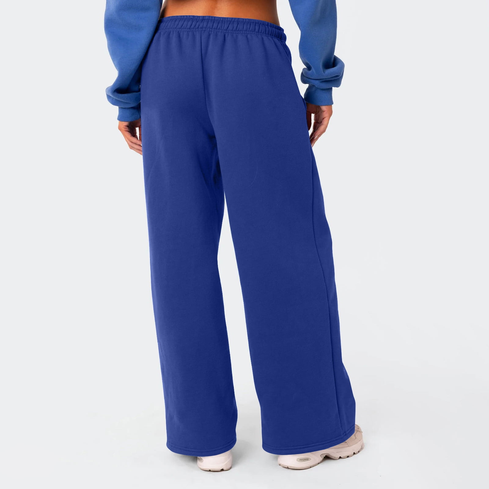 ◇Pleasenofollow◇ Mami Wide Sweat Jogger Cool Navy YDKZYMD Womens Sweat Pants With No Elastic W Pockets Bottom