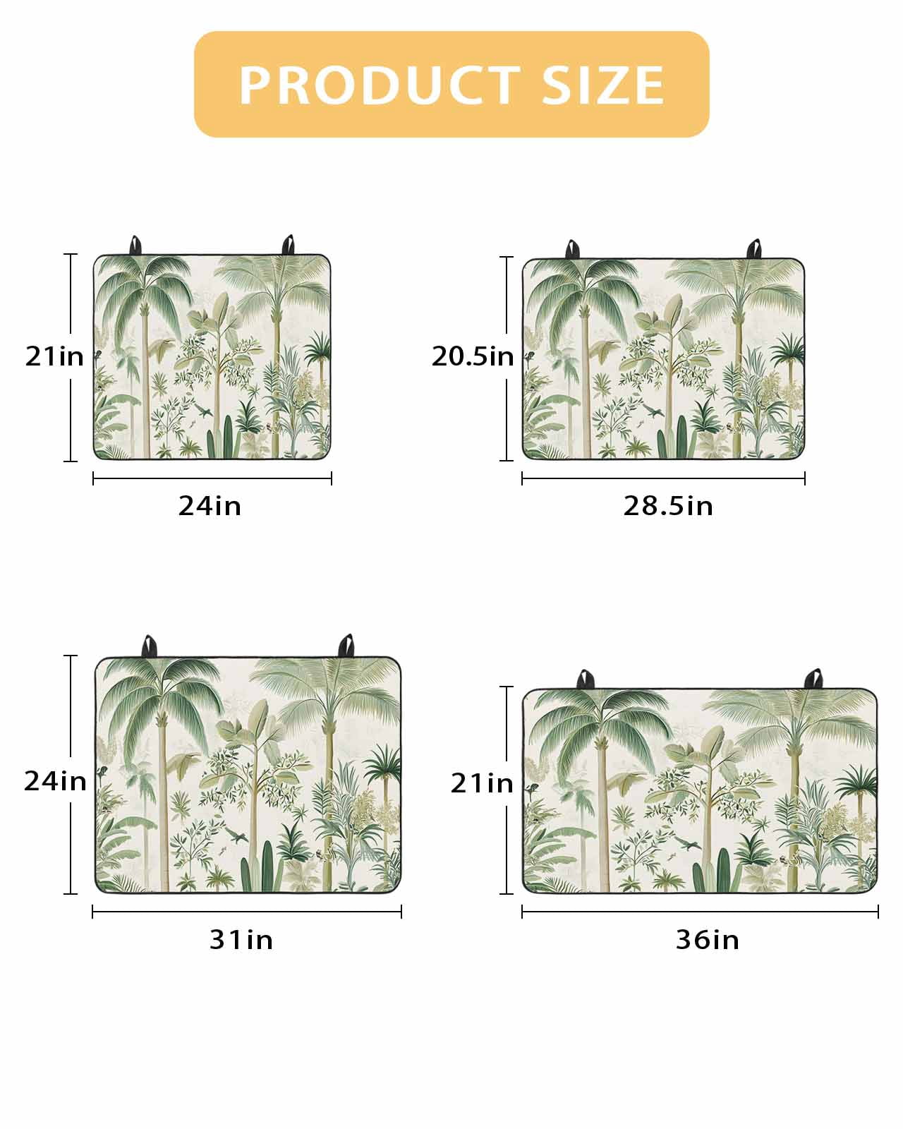 nqOlkjepod Large Induction Cooktop Protector Mat 28.5"x20.5", Green Palm Tree Stove Top Covers for Electric Stove, Summer Beach Cactus Decorative Stove Burner Cover Mats, Glass Top Stove Cover