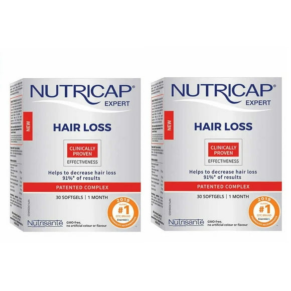 Perte de Cheveux Nutrisanté Nutricap - 30 Gélules, Pack de 2 Soins Capillaires &amp; Santé du Cuir Chevelu