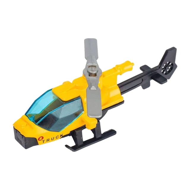 Helicóptero de aleación fundida a presión, adorno decorativo de escritorio para niños y adultos, avión de juguete. amarillo