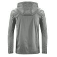 thumbnail image 2 of Caqnni Mens Windbreaker Jackets Lightweight Hooded Windbreaker Jacket with Zipper Closure Cycling Travel Running (Grey,L), 2 of 6