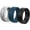 Black, Atlantic Blue, Light Gray, variant on Silicone Wedding Ring for Men - Soft Rubber Wedding Band Replacement - 4Love Collection - 3 Rings Pack