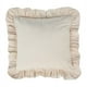 thumbnail image 1 of XmhyTop-A Funda de almohada de terciopelo beige de 45 x 45 cm, funda de cojín para respaldo con borde de hoja de loto, 1 pieza, 1 of 5