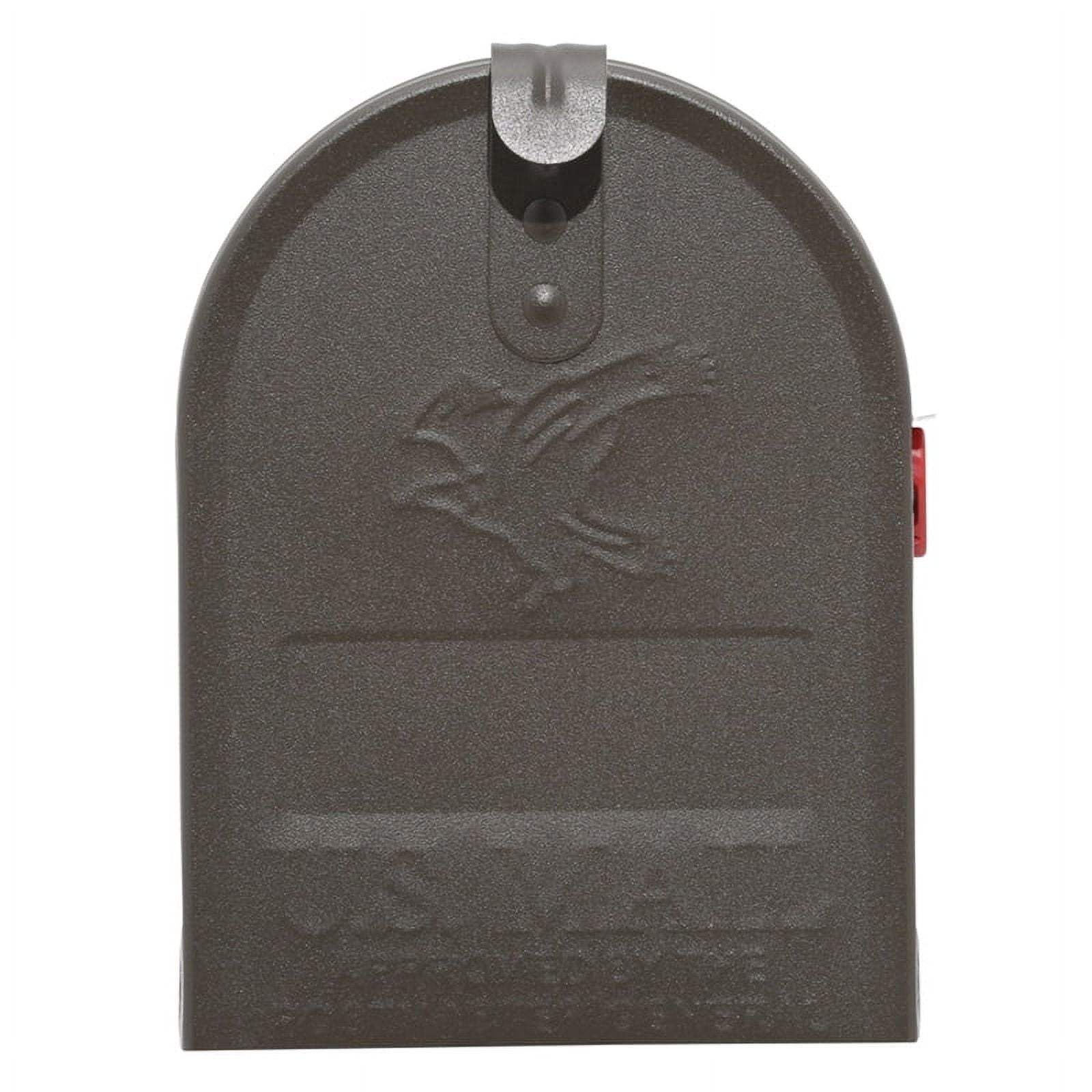 Architectural Mailboxes Elite Galvanized Steel, Medium, Post-Mount Mailbox in Textured Bronze