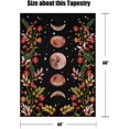 thumbnail image 7 of Bailu Moonlit Garden Tapestry, Moon Phase Surrounded by Vines and Flowers Black Wall Decor Tapestry 44×60 inches, 7 of 7