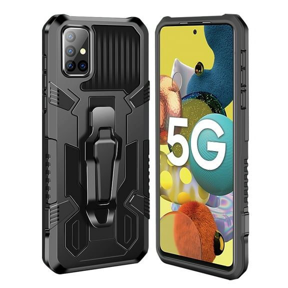 Xpm Case for Samsung Galaxy A72 5G Phone Case Hybrid Armor with Kickstand & Pocket Belt Clip Rugged TPU 2 Layer 3 in 1 Shockproof Cover for Galaxy A72 - Black