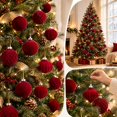 thumbnail image 6 of 25Pcs Velvet Shatterproof Christmas Ball Ornaments Set, Burgundy Textured Christmas Tree Decorations, Flocked Vintage Decorative Hanging Ornaments for Xmas Tree Holiday Winter Decor, 6 of 6