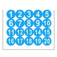 thumbnail image 1 of Unique Bargains 50mm Dia PVC Round Number Stickers Number 1-20 Blue, 1 of 5