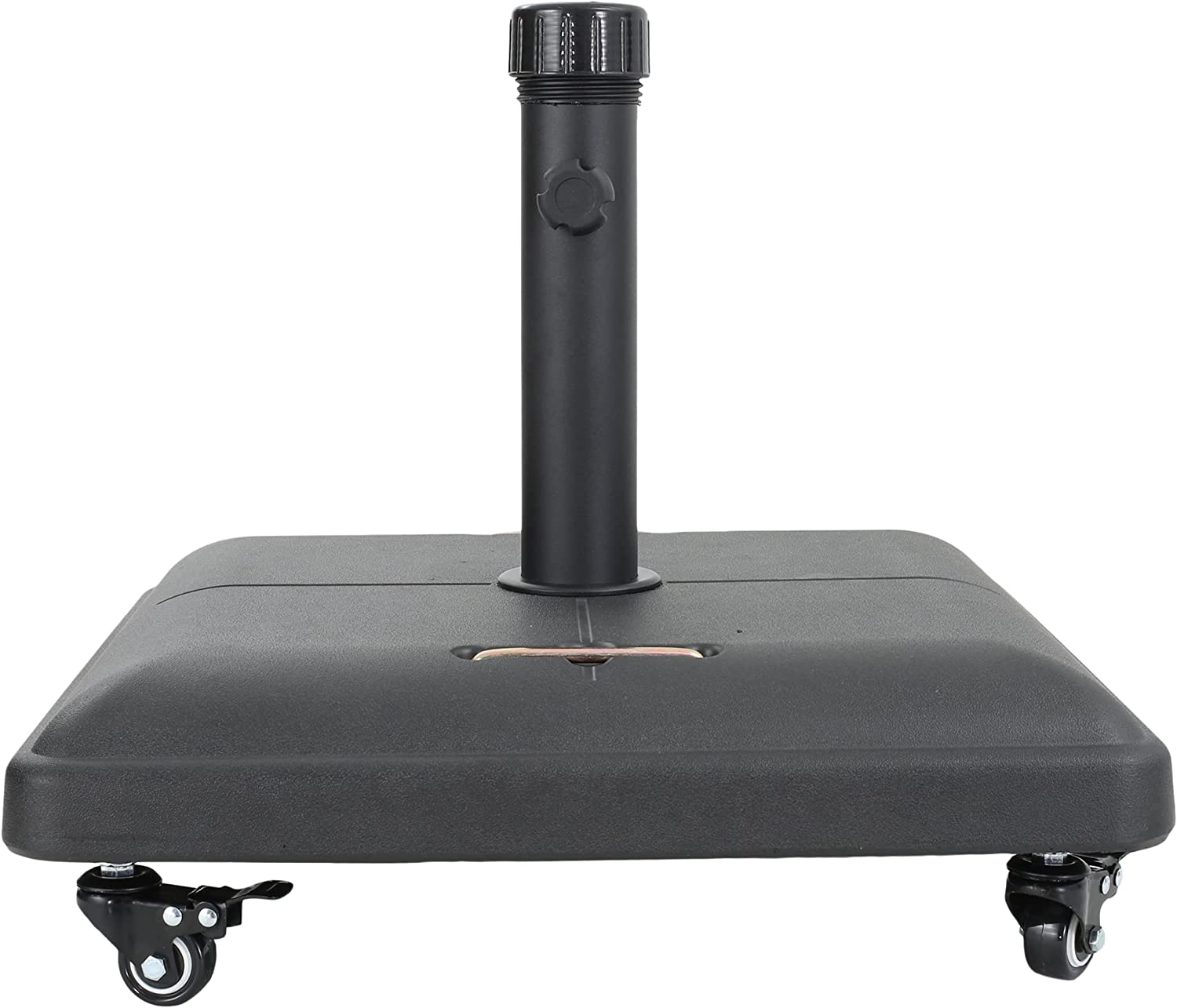 Hayward 80lb Steel Square Umbrella Base with Wheels, Black