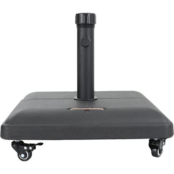 Hayward 80lb Steel Square Umbrella Base with Wheels, Black