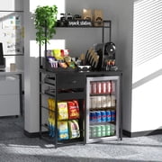 GDLF Snack Bar Cabinet with Fridge Space, Compact Snack Organizer Coffee Station 35.86 W