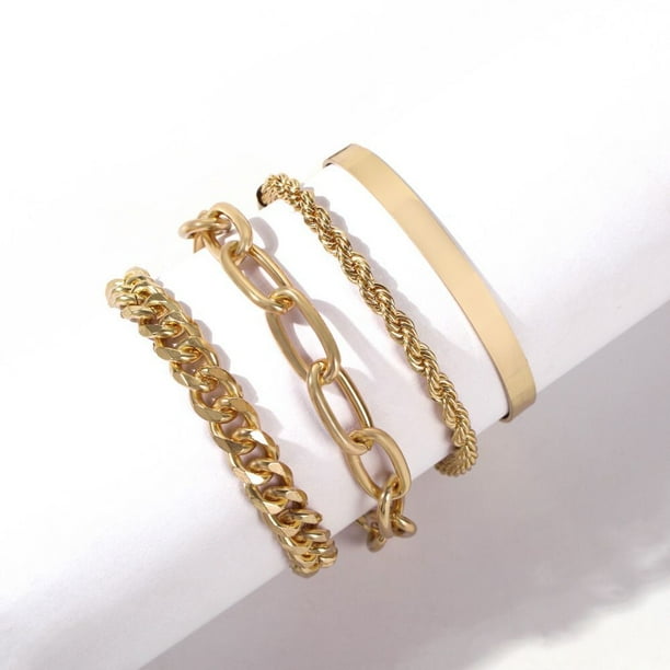 Thick gold sale chain bracelet womens
