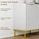 thumbnail image 4 of QinaQin Aparador buffet de 31.5 pulgadas con puertas en patrón espiga y repisa ajustable, mueble de almacenamiento para entrada, comedor o sala, 4 of 8