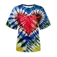 thumbnail image 4 of ShomPort Tie Dye Print Tunic Tops for Womens Short Sleeve Round Neck Trendy Spring Summer Tops, 4 of 4