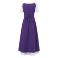 thumbnail image 4 of inhzoy Renaissance Dress for Girls Medieval Princess Costume Retro Lace-up Maxi Dress Halloween Dress up Short-sleeve-Dark Purple-A 10, 4 of 9