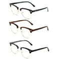 thumbnail image 2 of Newbee Fashion Retro Vintage Horn Rimmed Half Frame Reading Glasses for Men, 2 of 4