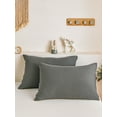 thumbnail image 1 of Move Over Dark Grey Pillowcases Queen, Soft Washed Microfiber Pillow Cover Set of 2, Solid Pattern, 2 Pack, 1 of 7