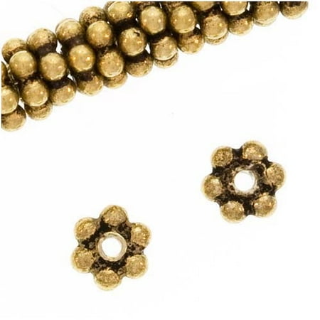 Bali Style Vermeil Beads - Antiqued Gold Vermeil Bali Silver Daisies 3.5mm (25)