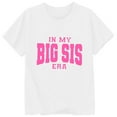 thumbnail image 3 of XAOWF Child Toddlers Girls T Shirt Round Neck Funny Big Sister Letter Printed Casual Short Sleeve Tshirts Daily Wear Leisure Stylish Tops 6-7 Years, 3 of 3