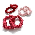 thumbnail image 3 of MYK Silk 100% Mulberry Silk Small Scrunchies Skinnies Set Gentle Hair Tie for Curly Hair 6 Pack Small (Red, Rose Pink, Blush), 3 of 3