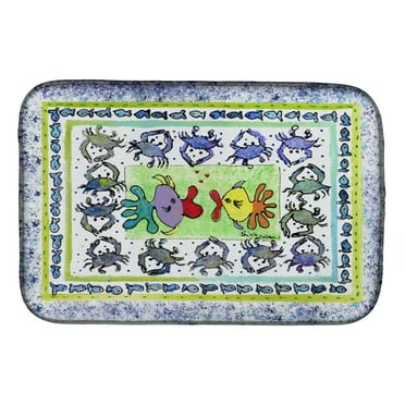Caroline's Treasures Kissing Fish Dish Drying Mat