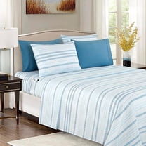 Elegant Comfort 6-Piece Sheet Set - 1500 Series Hotel Quality Microfiber - Deep Pocket, Wrinkle Resistant 6-Piece Floral Bed Sheet Set, Queen, Traci Aqua