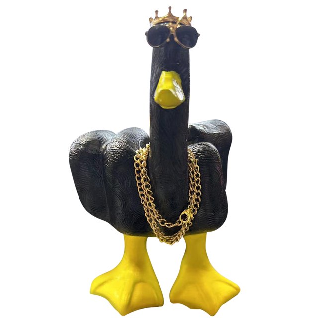 Figura de pato FLhrweasw de resina 15 Cm regalo de Escritorio Creativo negro