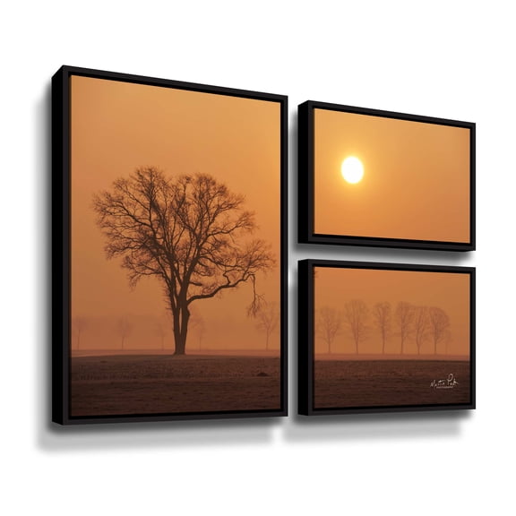 Artwall Broken, 3 Piece Floater Framed Canvas Flag Set by Martin Podt