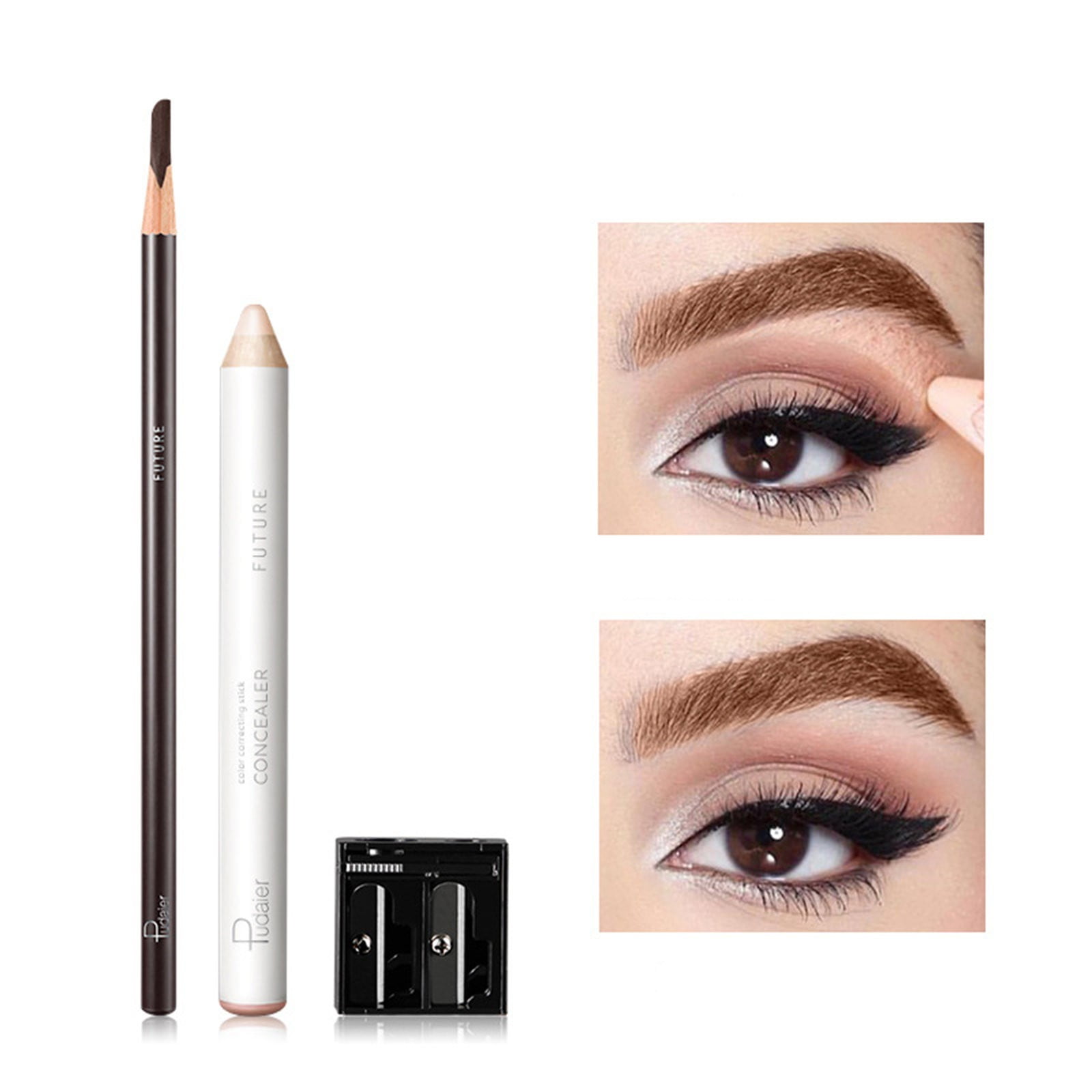 Eyebrow Pencil And Concealer Crayons Suit With Pencil Sharpeners