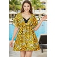 thumbnail image 4 of LA LEELA Women's Beachwear Summer Swim Beach Dress Cover ups for Swimwear Women Short Fall Swimsuit Coverups for Women Tops XL-XXL Honey, Animal, 4 of 4