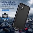 thumbnail image 5 of Heavy Duty Phone Case Designed for Apple iPhone 12, 12 Pro Case with 1Pc Tempered Glass Screen Protector, Shockproof Dropproof Anti-Scratch Phone Case Cover for Apple iPhone 12, 12 Pro,Black, 5 of 6