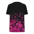 thumbnail image 3 of Birdeem Blouses pour Femmes Col Rond Imprimé Dentelle Manches Courtes Haut Ajusté Col Rond/chemise, 3 of 10