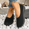thumbnail image 5 of Women's Breathable Knit Loafers Casual Low Top Slip On Sneakers Wedge Comfortable Non Slip Dress Shoes Black Size 6.5, 5 of 6