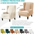 thumbnail image 6 of Eurhowing 2-Pack Wingback Chair Slipcovers with Cushion Cover, Stretch Velvet Soft Armchair Covers, Wingback Chair Furniture Protector, Beige, 6 of 11