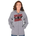 thumbnail image 4 of Sprawl and Brawl Muay Thai Fight Unisex Fleece Graphic Zip Up Hoodie Brisco Brands 4X, 4 of 5