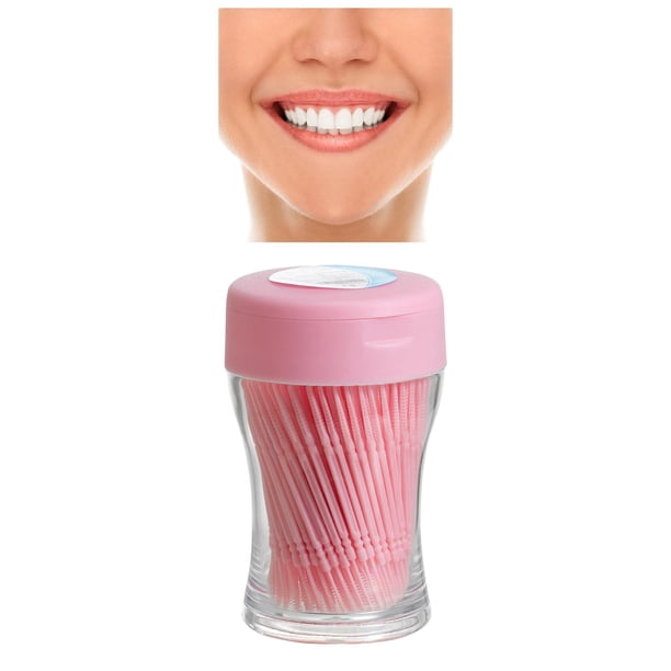 200 piezas cepillo de palillos de de doble cabeza herramienta de limpieza de del hogar Rosado Baoblaze Palillos de dientes de doble cabeza