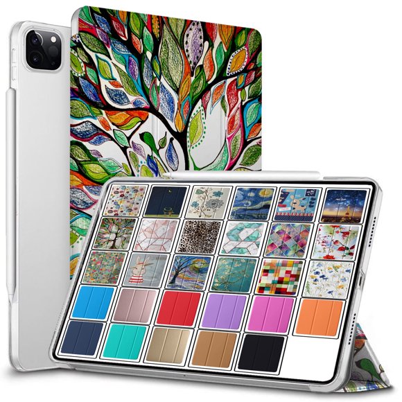DuraSafe Cases For iPad PRO 11 Inch 2nd Gen 2020 (Will not fit iPad PRO 11 2018) Slimline Series Lightweight Protective Cover with Dual Angle Stand & Clear PC Back Shell - Olivia Tree