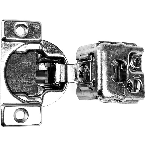 Berta 1 1/4 inch Overlay 90 Degree Restricted Opening Angle Concealed Face Frame Kitchen Cabinet Door Hinges  (2 Pack)