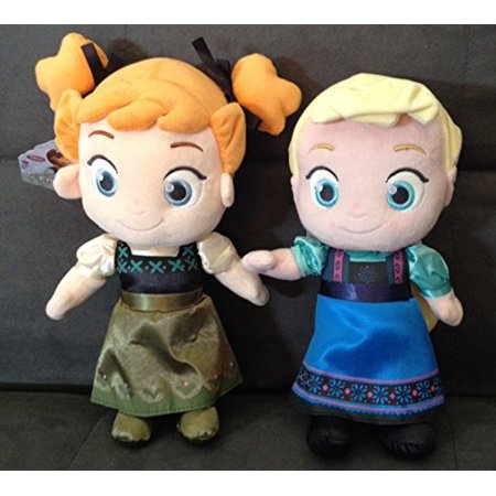 Princess Anna Andamp Elsa Set Frozen Plush Toys Set Of 2 Princesses As Toddlers Packaged With A Ribbon, Ready For Gift Giving